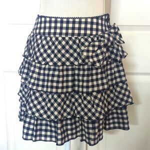 Emily Temple Cute Blue and cream Gingham Mini Skirt